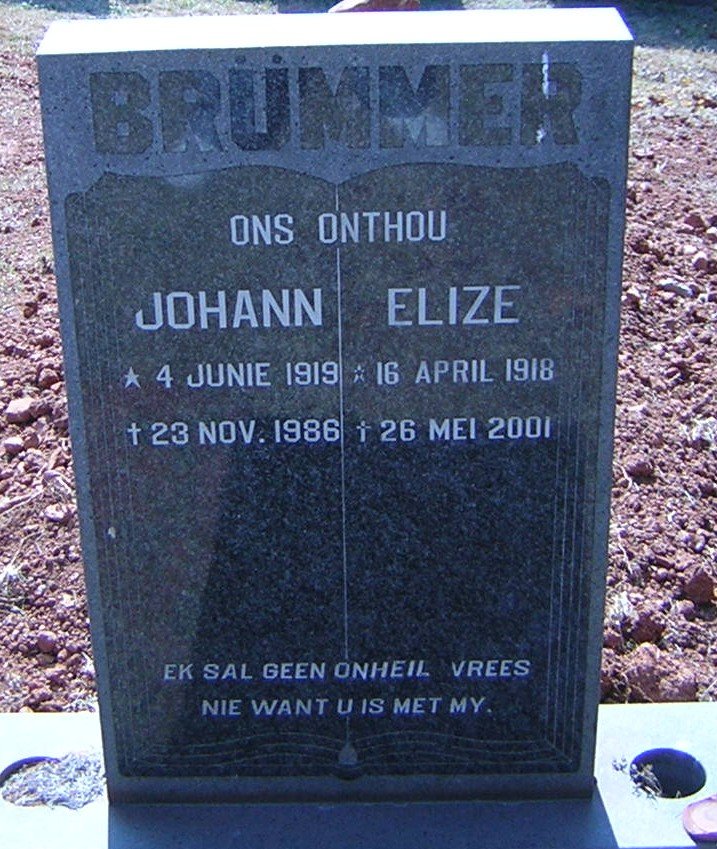 BRUMMER Johann 1919-1986 &amp; Elize 1918-2001