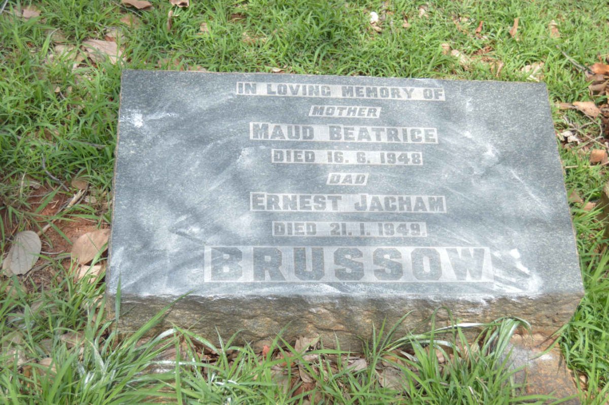 BRUSSOW Ernest Jacham -1949 &amp; Maud Beatrice -1948