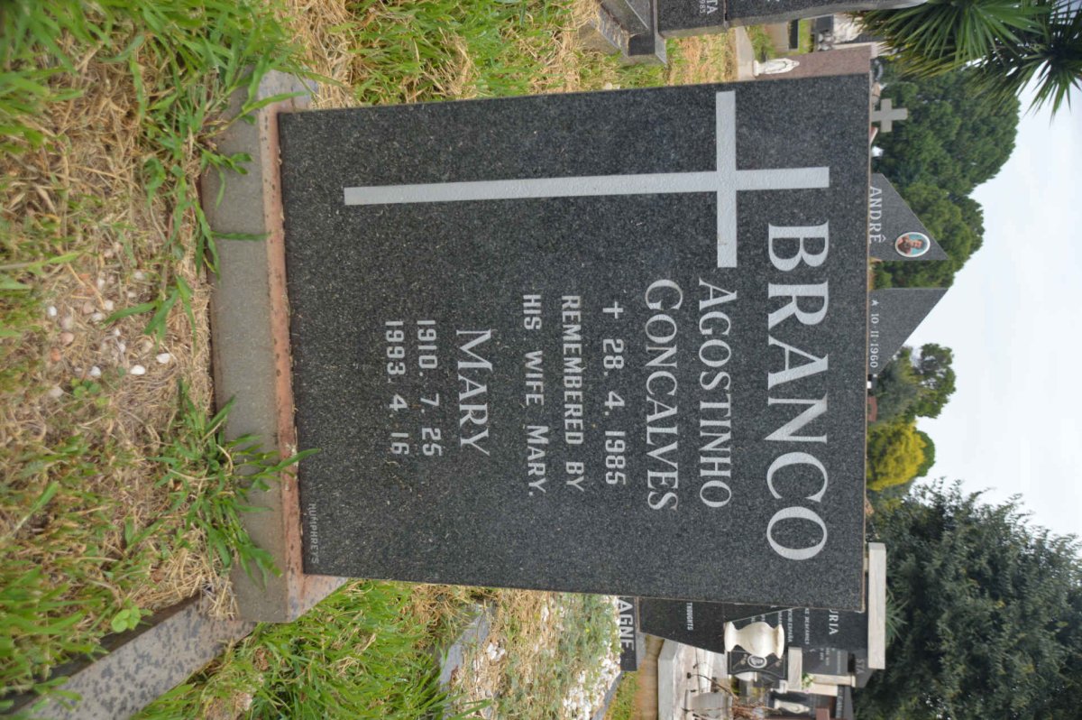 BRANCO Agostinho Concalves -1985 &amp; Mary 1910-1993