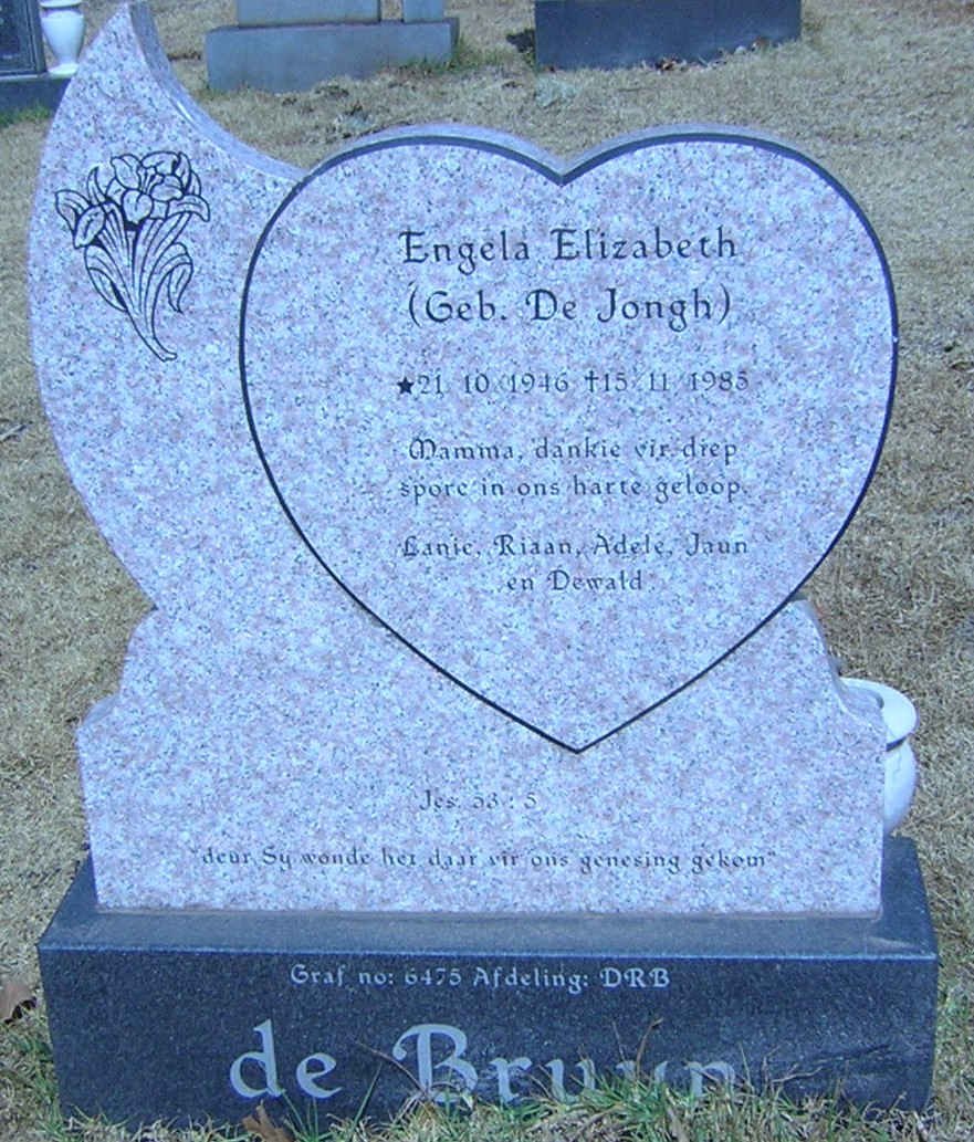 BRUYN Engela Elizabeth, de nee de JONGH 1946-1985