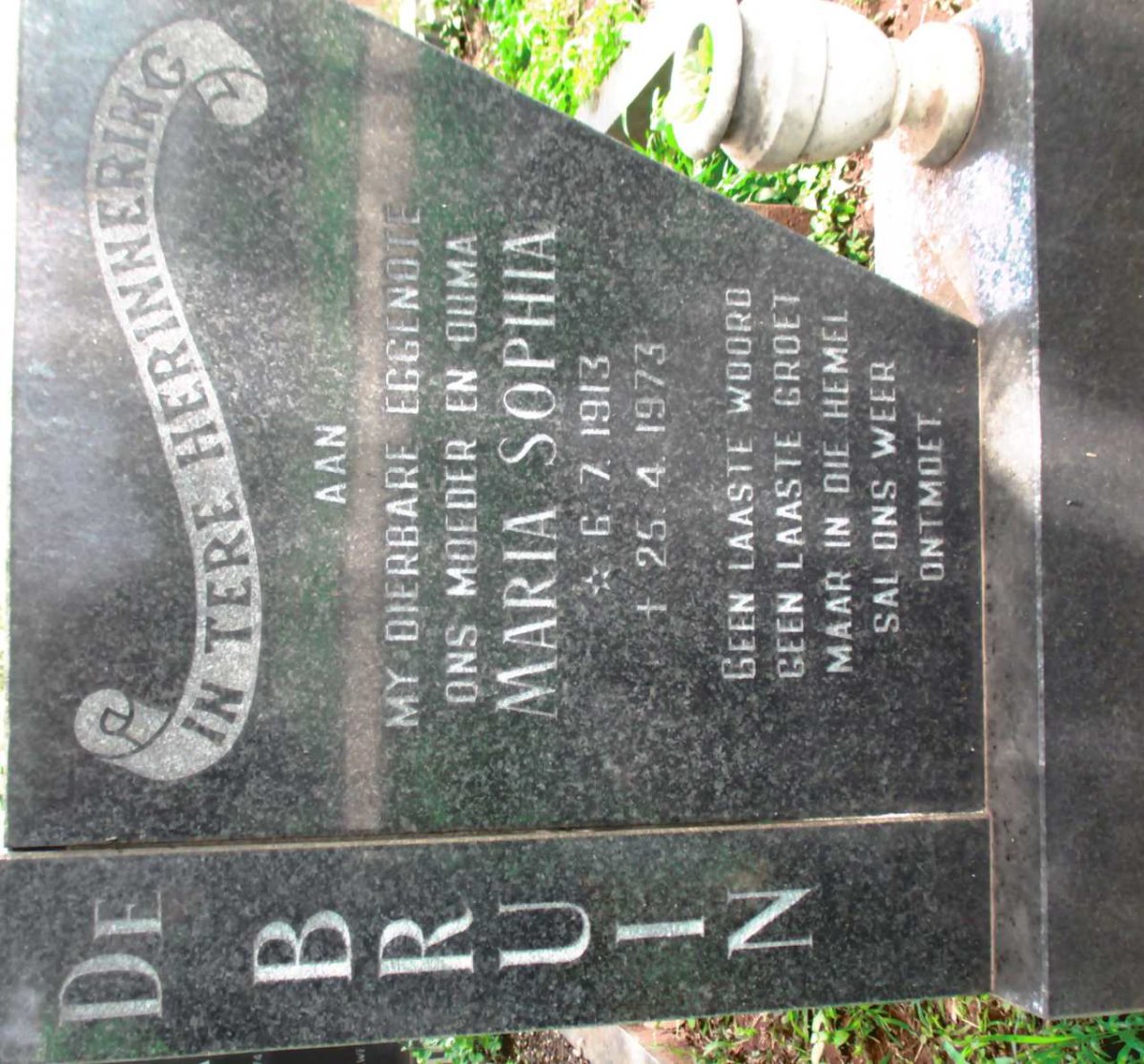 BRUIN Maria Sophia, de 1913-1973