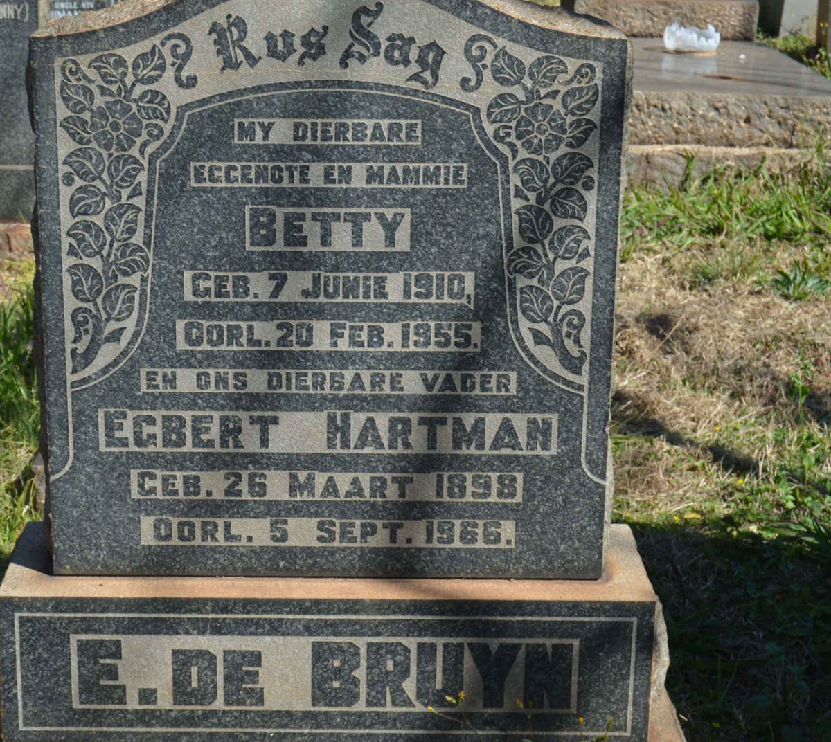 BRUYN Egbert Hartman, de 1898-1966 &amp; Betty 1910-1955