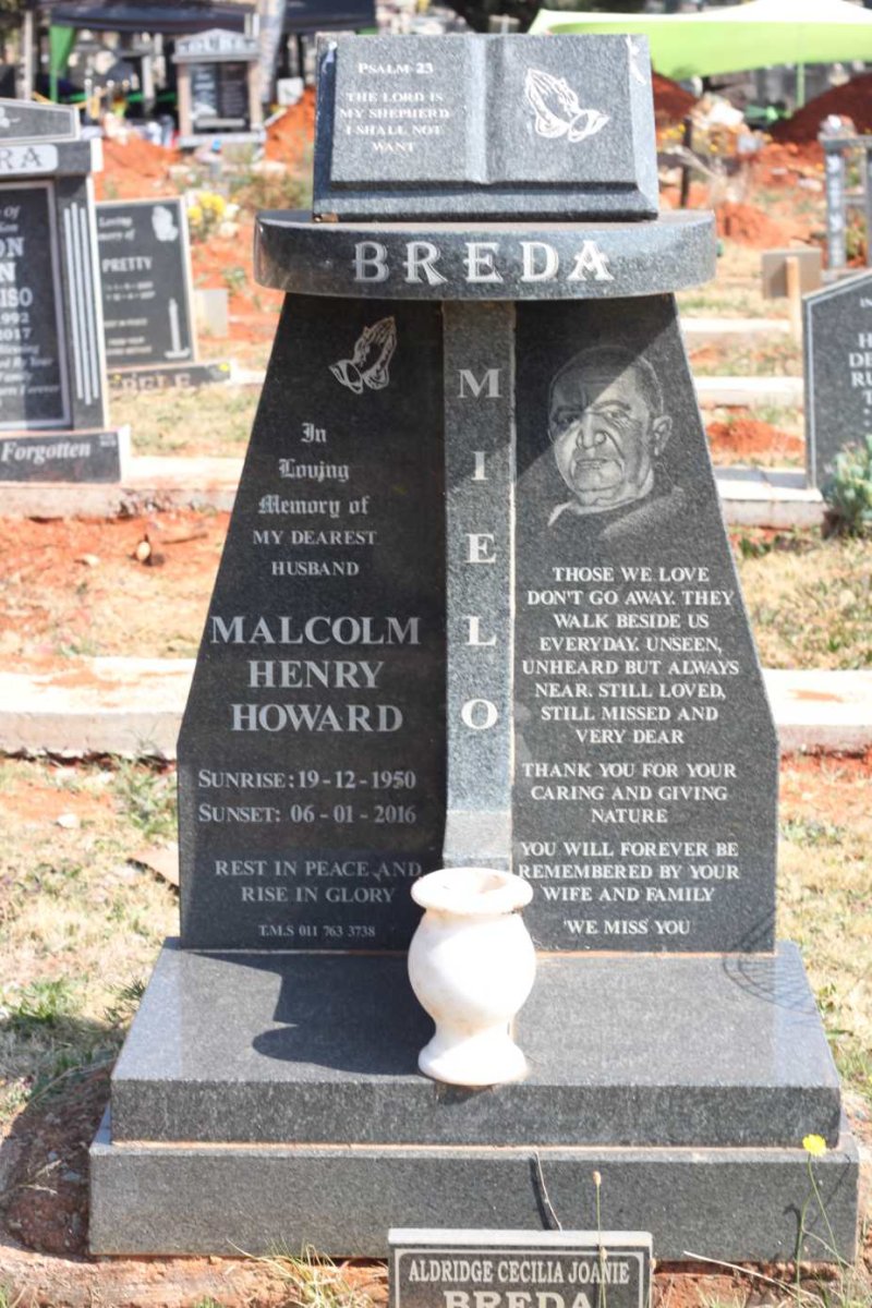 BREDA Malcolm Henry Howard 1950-2016 :: BREDA Aldridge Cecilia Joanie 1951-2019