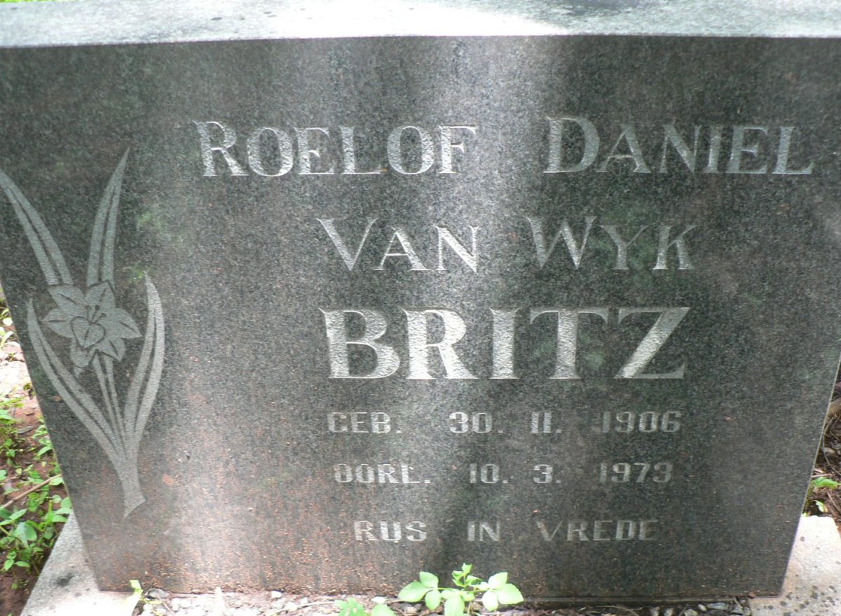 BRITZ Roelof Daniel van Wyk 1906-1973