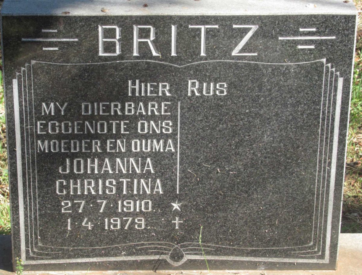 BRITZ Johanna Christina 1910-1979