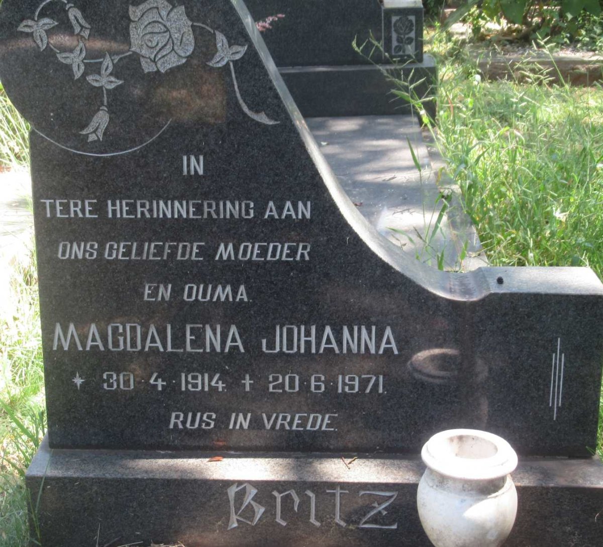 BRITZ Magdalena Johanna 1914-1971