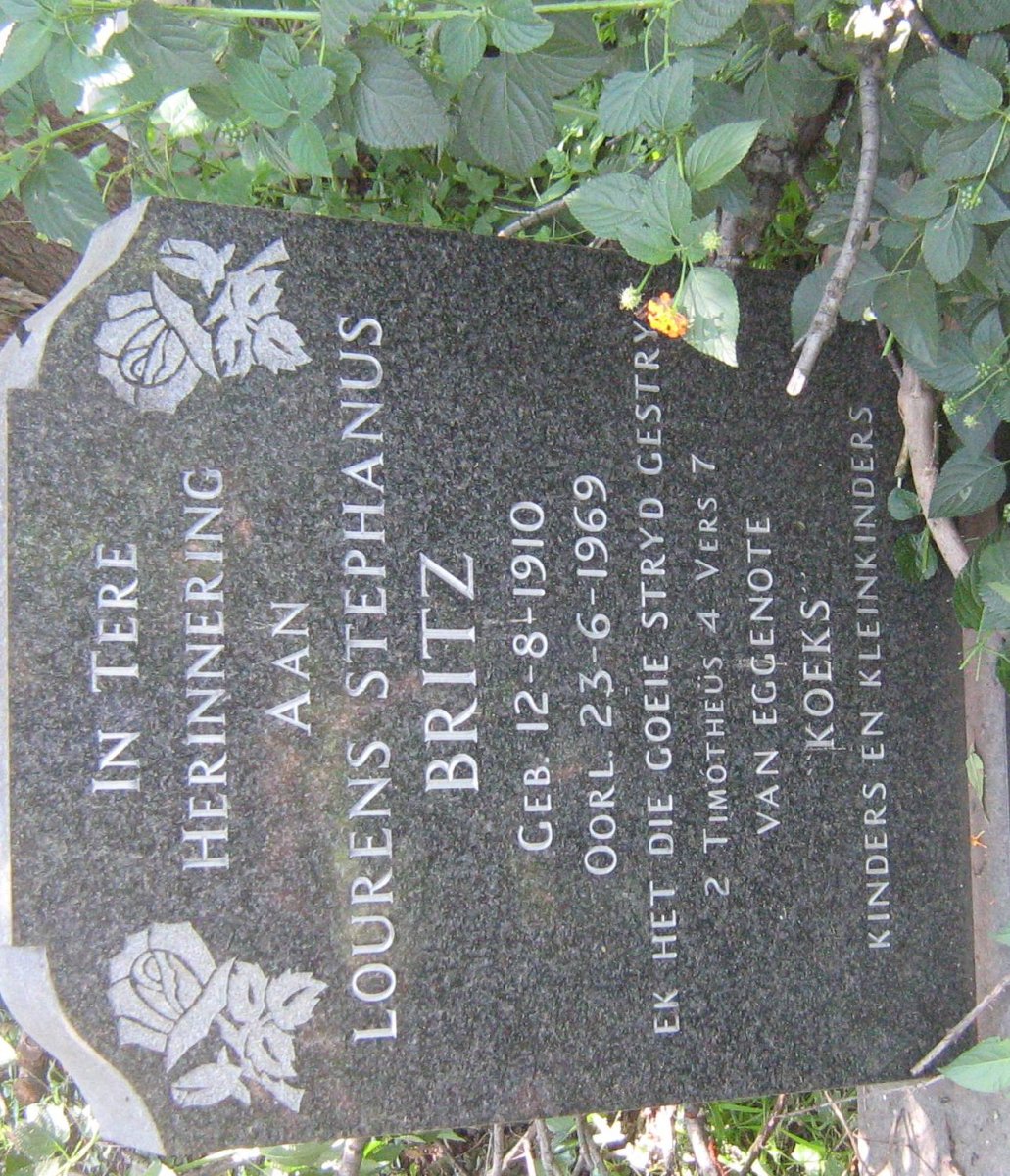 BRITZ Lourens Stephanus 1910-1969