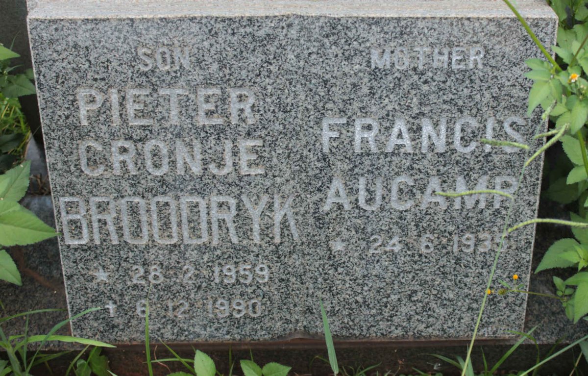 BROODRYK Francis Aucamp 1935- :: BROODRYK Pieter Cronje 1959-1990