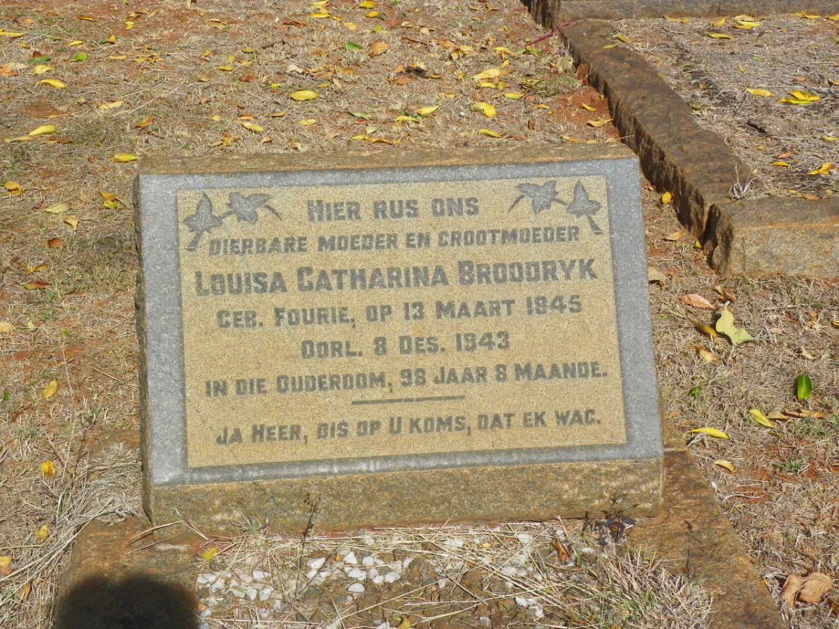 BROODRYK Louisa Catharina nee FOURIE 1845-1943