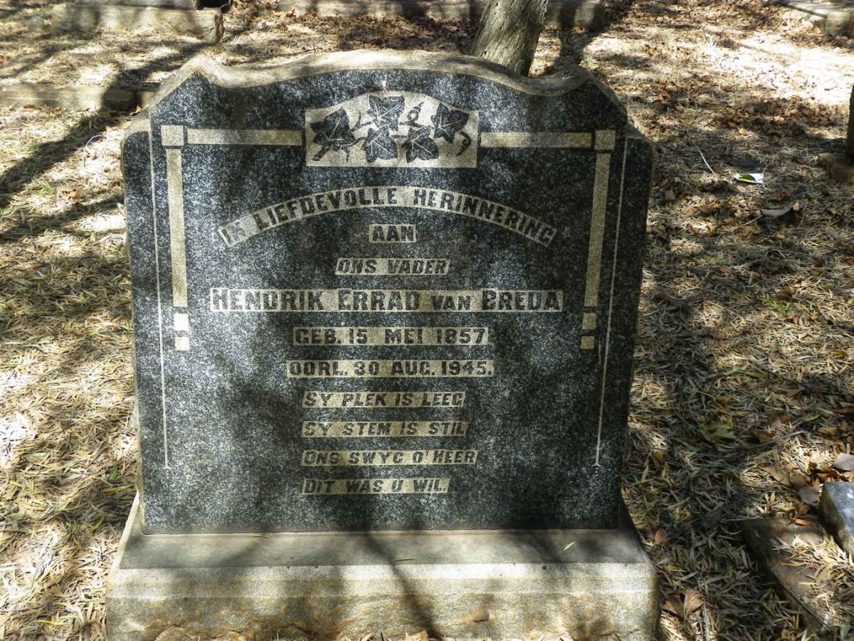 BREDA Hendrik Errad, van 1857-1945
