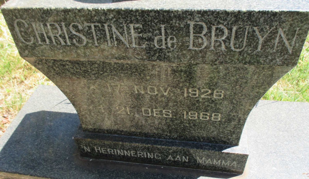 BRUYN Christine, de 1926-1968