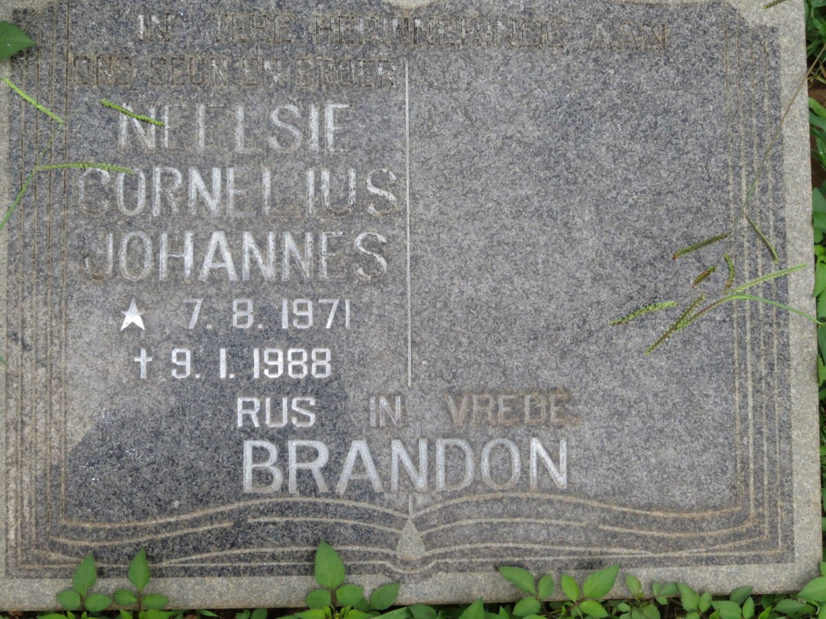 BRANDON Neelsie Cornelius Johannes 1971-1988