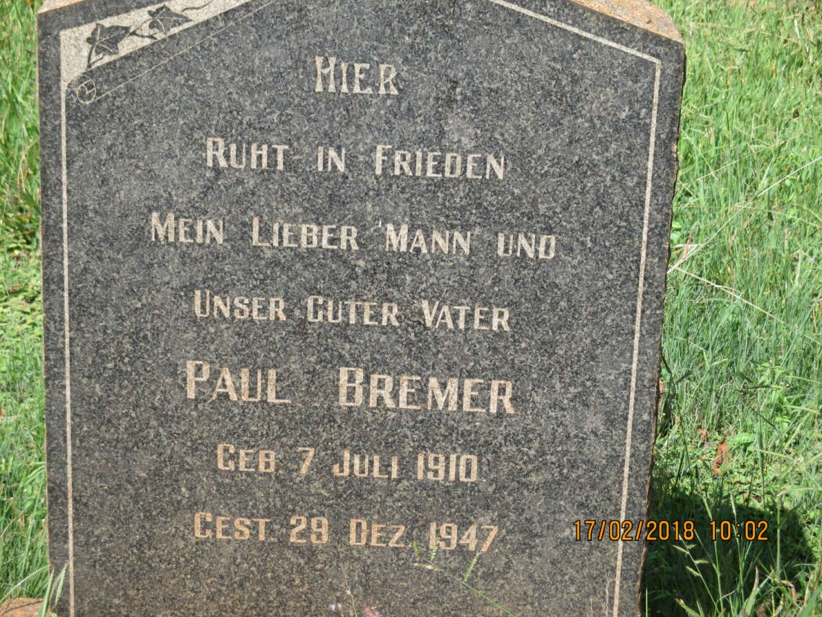 BREMER Paul 1910-1947