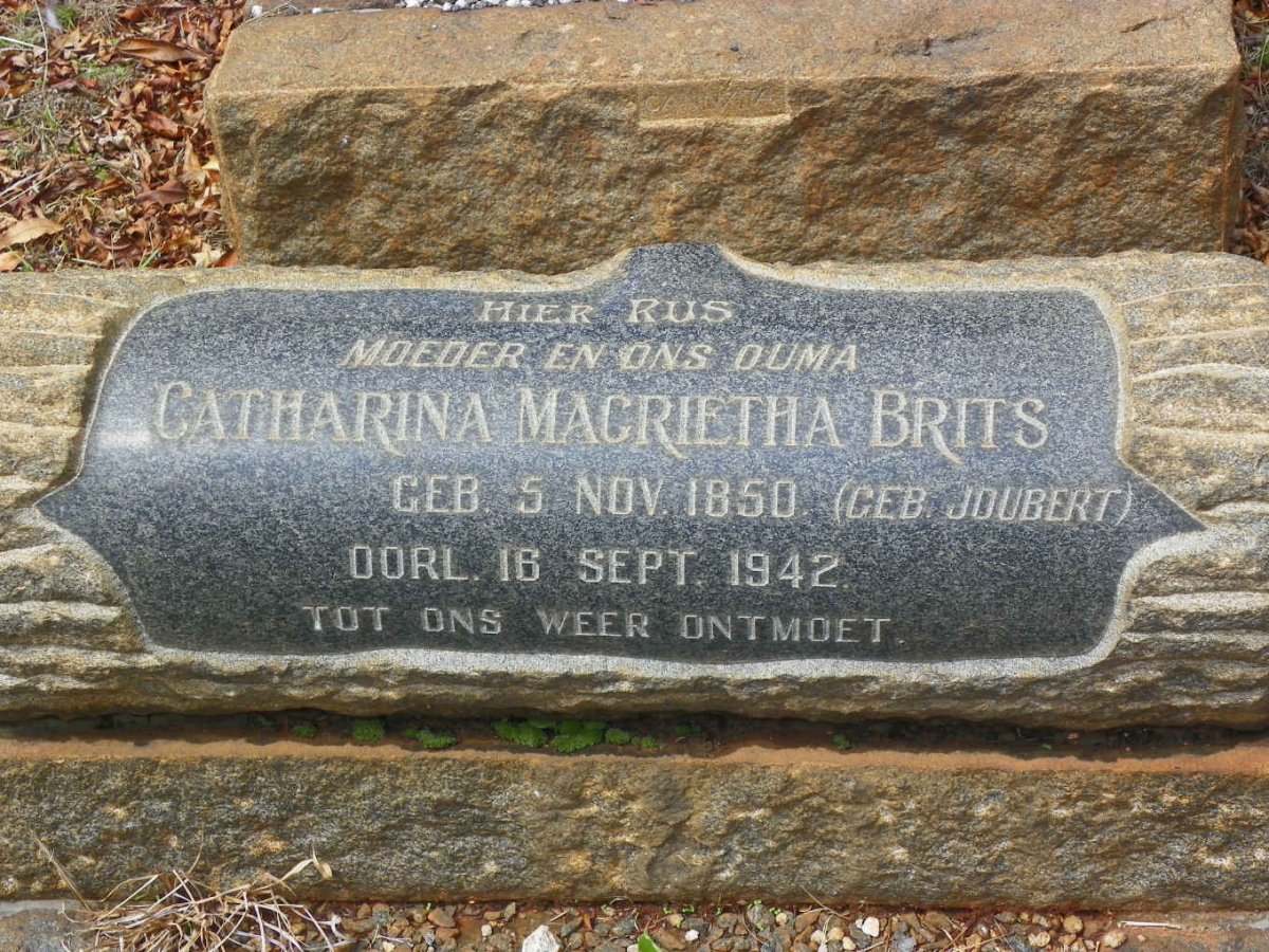 BRITS Catharina Magrietha nee JOUBERT 1850-1942