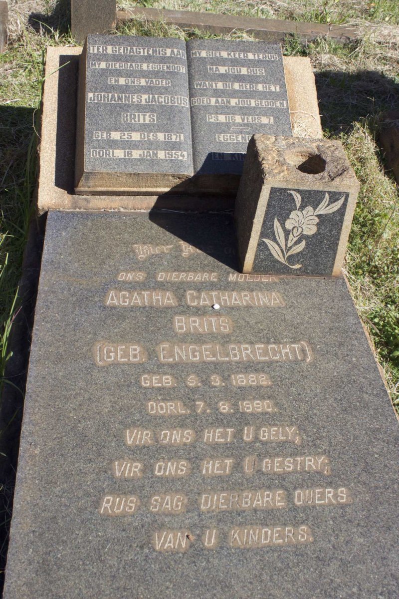 BRITS Johannes Jacobus 1871-1954 &amp; Agatha Catharina ENGELBRECHT 1882-1980