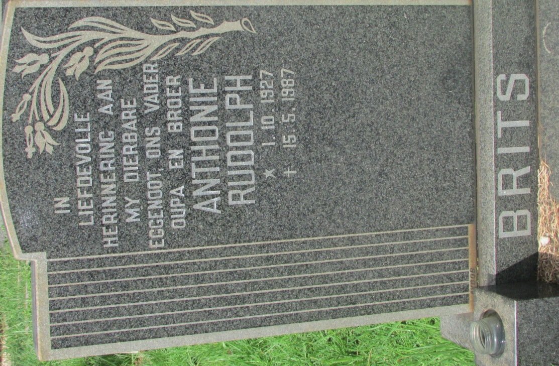 BRITS Anthonie Rudolph 1927-1987