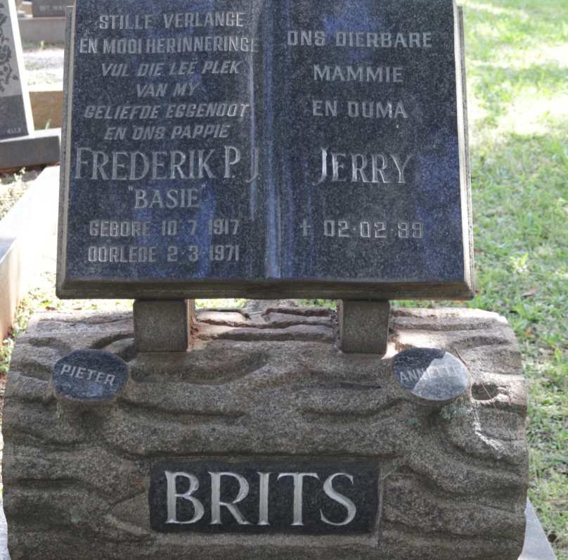 BRITS Frederik P. 1917-1971 &amp; Jerry -1989