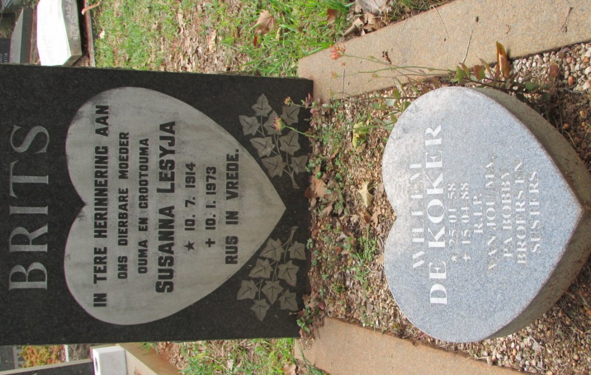 BRITS Susanna Lesyja 1914-1973 :: DE KOKER Willem 1958-1988