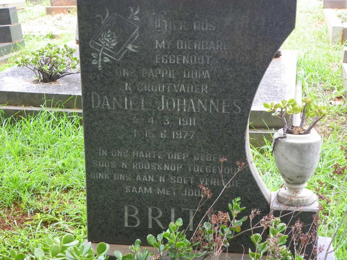 BRITS Daniel Johannes 1911-1977