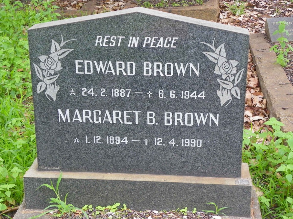 BROWN Edward 1887-1944 &amp; Margaret B. 1894-1990