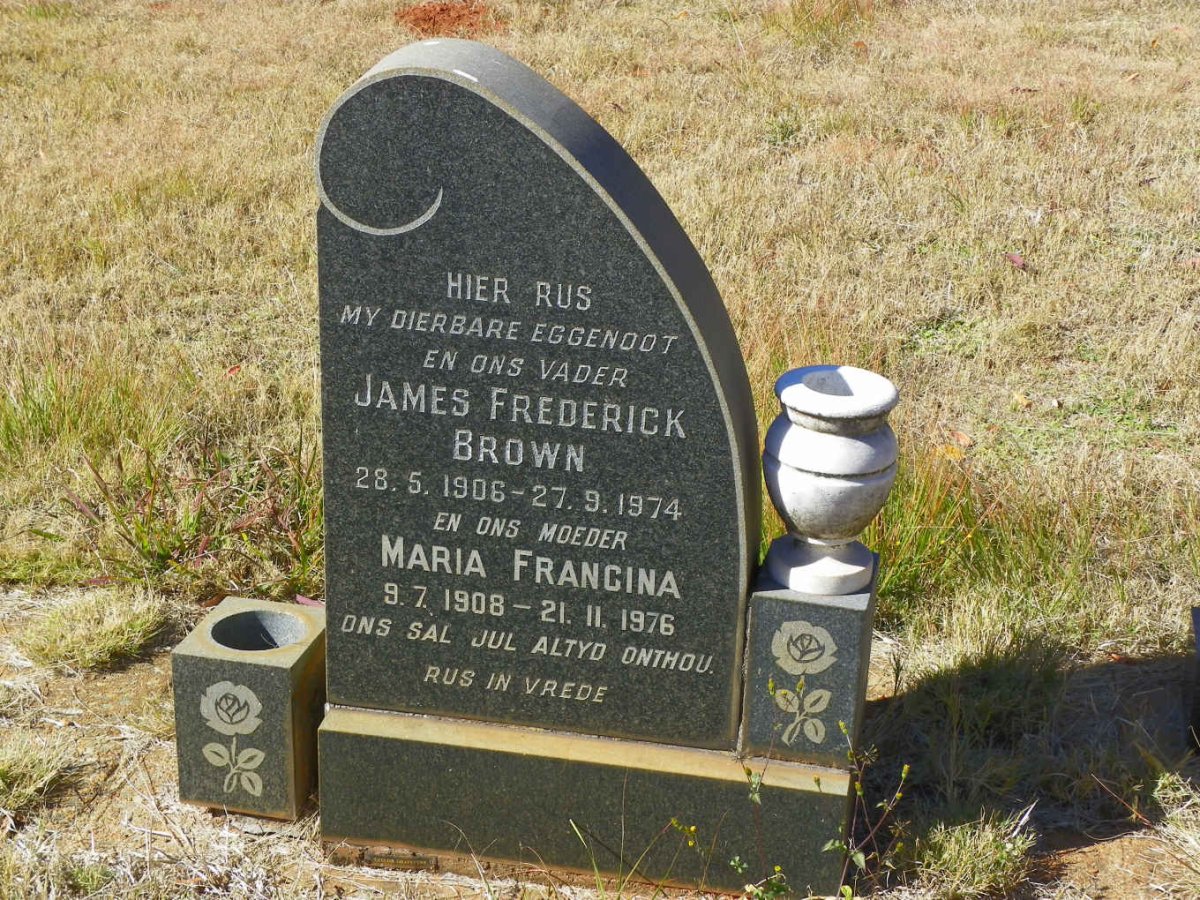 BROWN James Frederick 1906-1974 &amp; Maria Francina 1908-1976