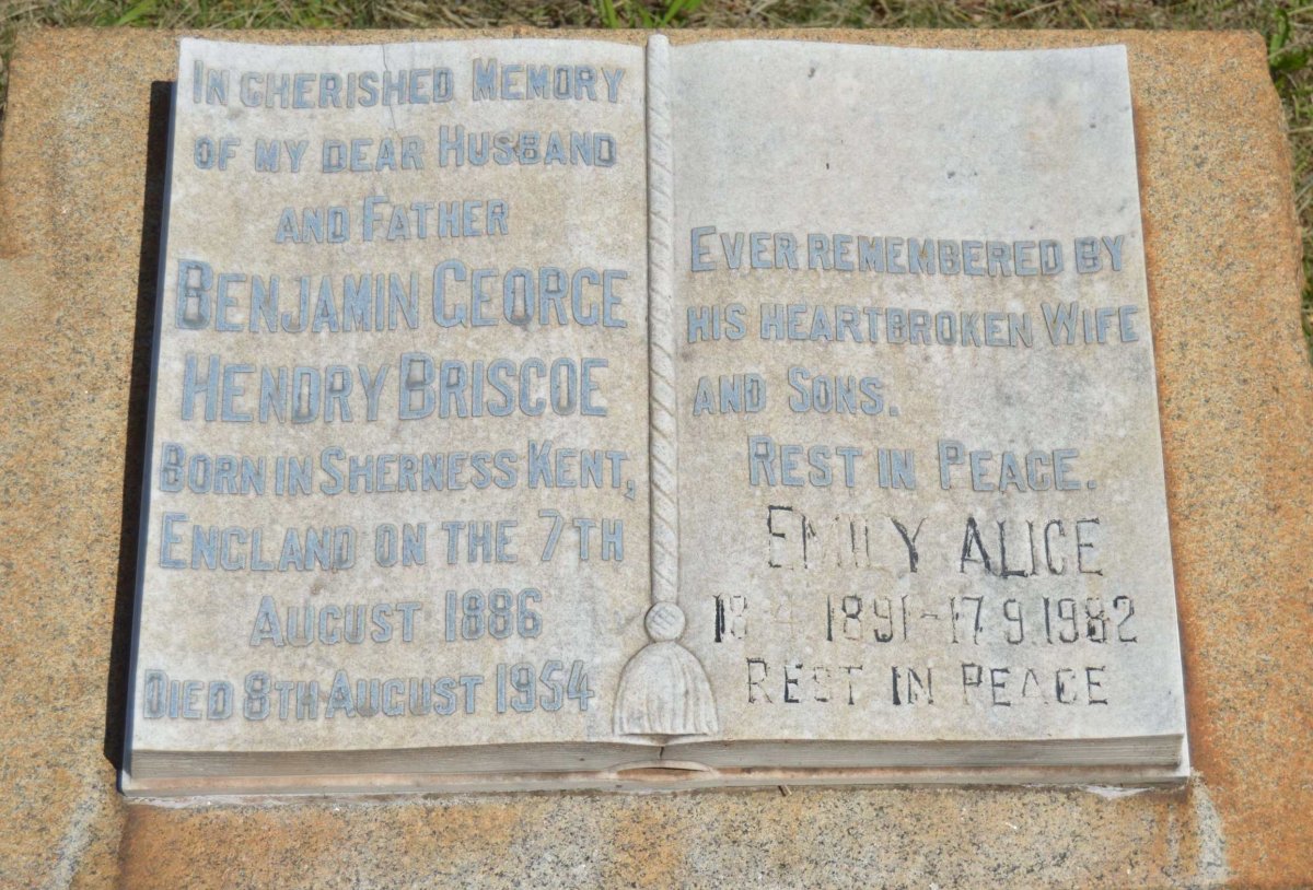 BRISCOE Benjamin George Hendry 1886-1954 &amp; Emily Alice 1891-1982