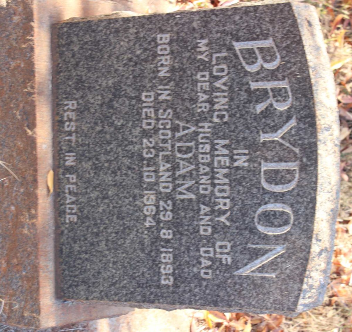 BRYDON Adam 1893-1964