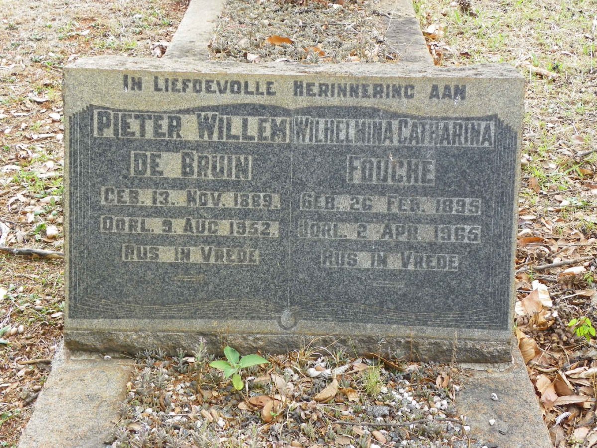 BRUIN Pieter Willem, de 1889-1952 :: FOUCHÉ Wilhelmina Catharina 1895-1965