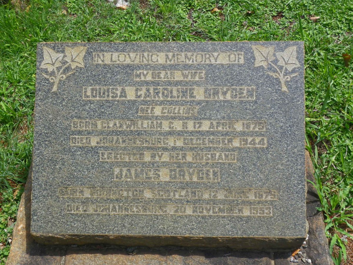 BRYDEN James 1875-1953 &amp; Louisa Caroline COLLINS 1875-1944