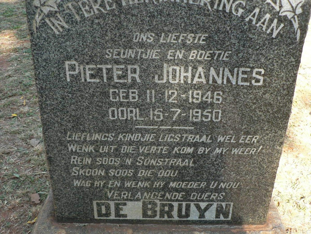 BRUYN Pieter Johannes, de 1946-1950