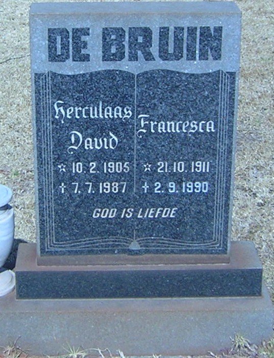 BRUIN Herculaas David, de 1905-1987 &amp; Francesca 1911-1990