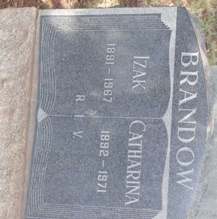 BRANDOW Izak 1891-1967 &amp; Catharina 1892-1971