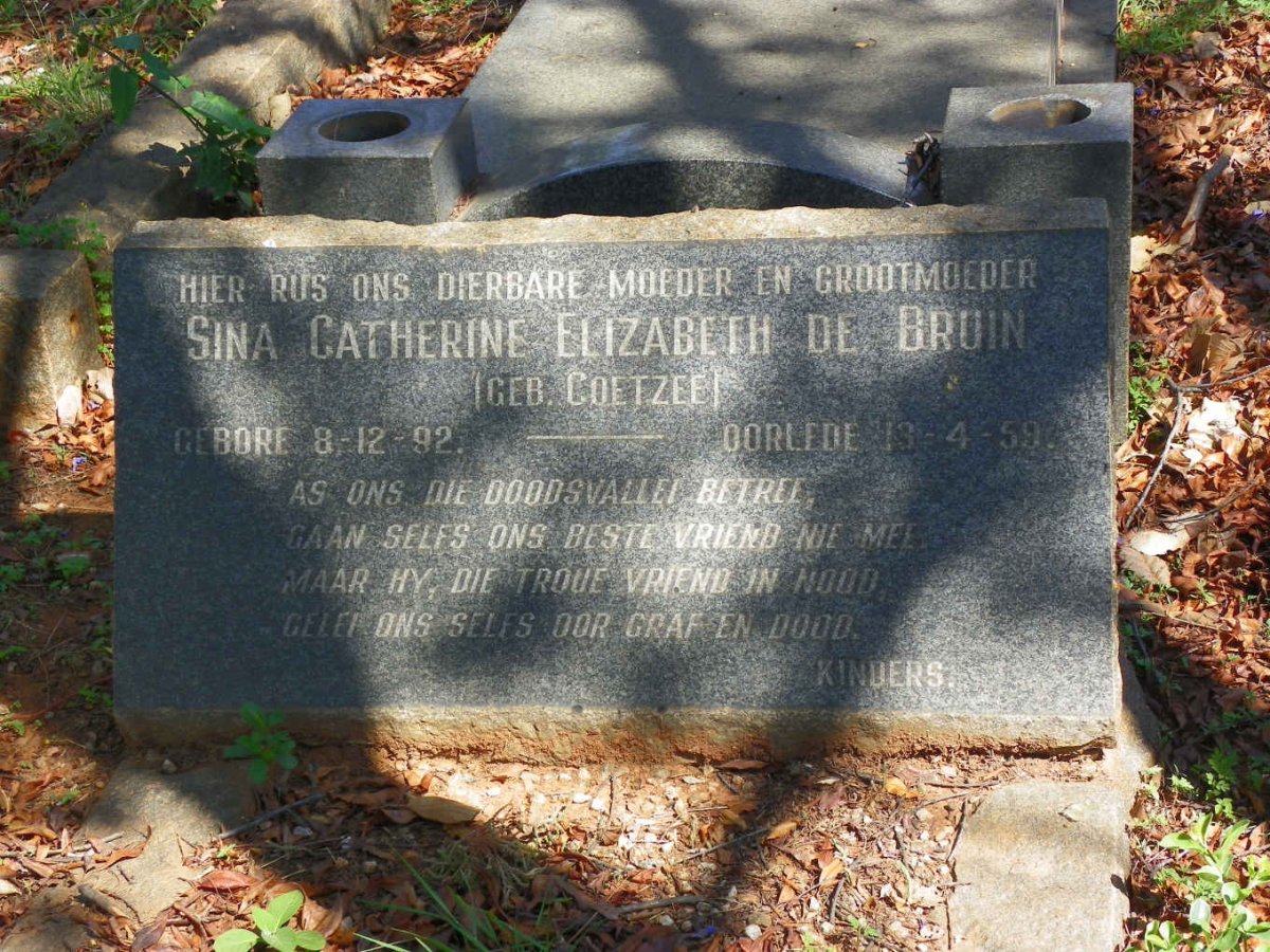 BRUIN Sina Catherine Elizabeth, de nee COETZEE 1892-1959