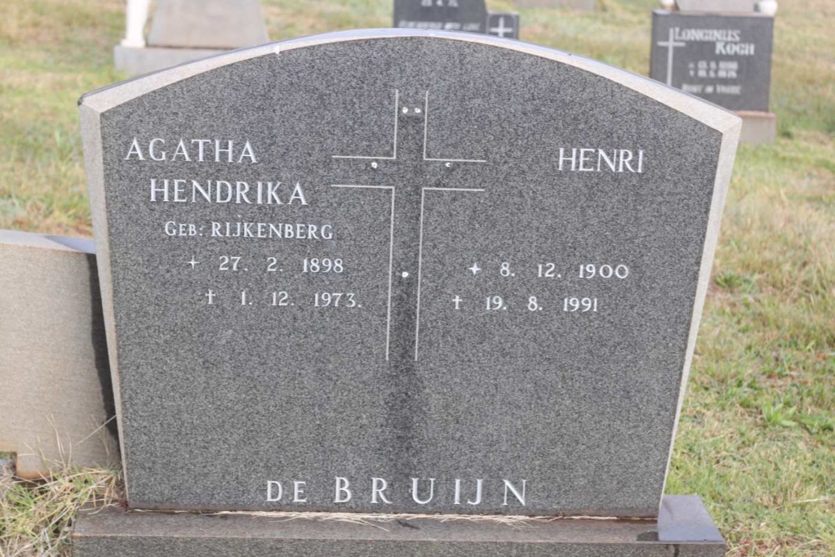 BRUIJN Henri, de 1900-1991 &amp; Agatha Hendrika RIJKENBERG 1898-1973