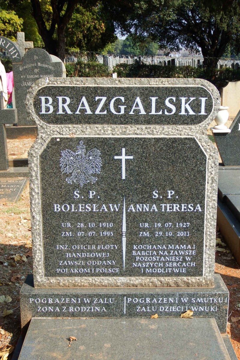 BRAZGALSKI Boleslaw 1910-1995 &amp; Anna Teresa 1927-2013