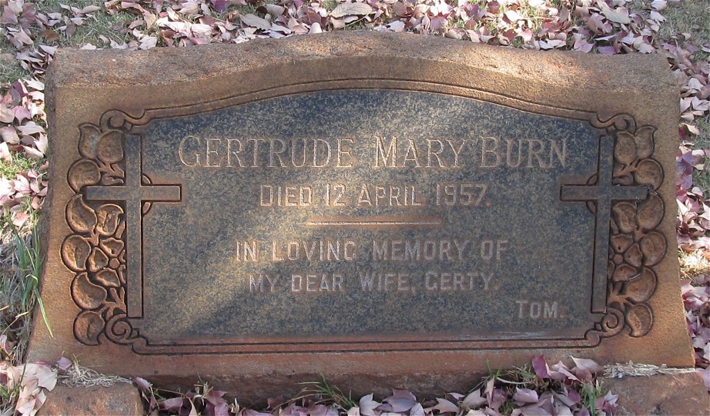 BURN Gertrude Mary -1957