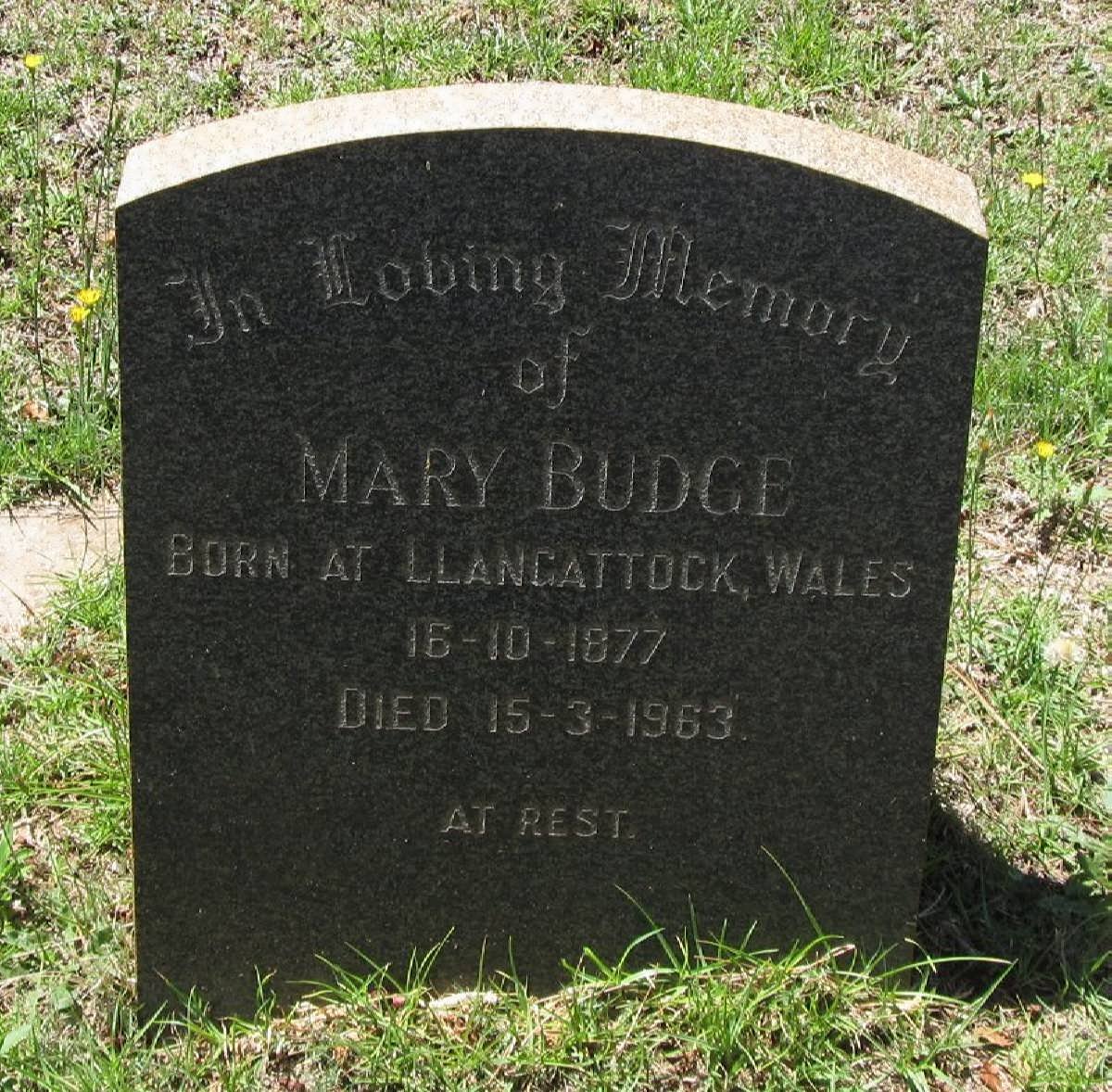 BUDGE Mary 1877-1963