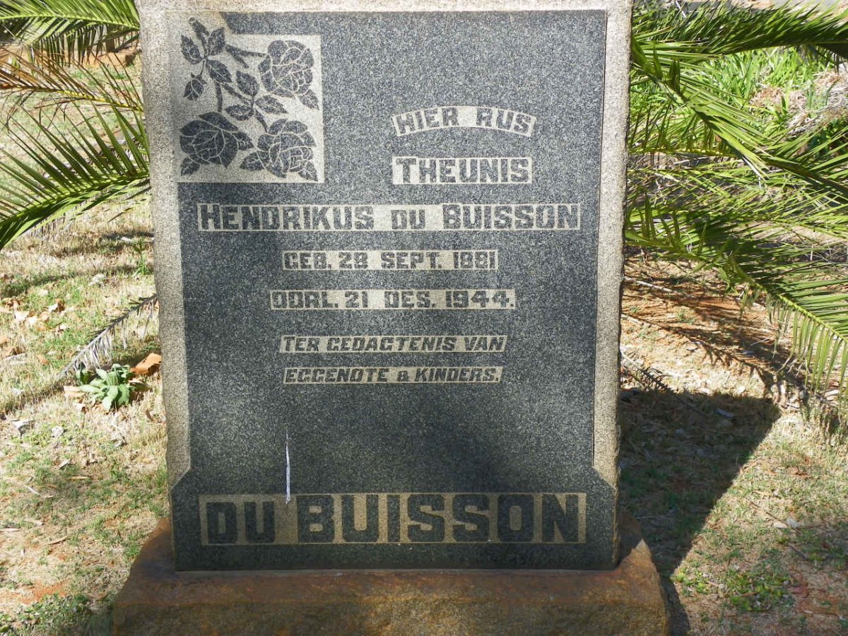 BUISSON Theunis Hendrikus, du 1881-1944
