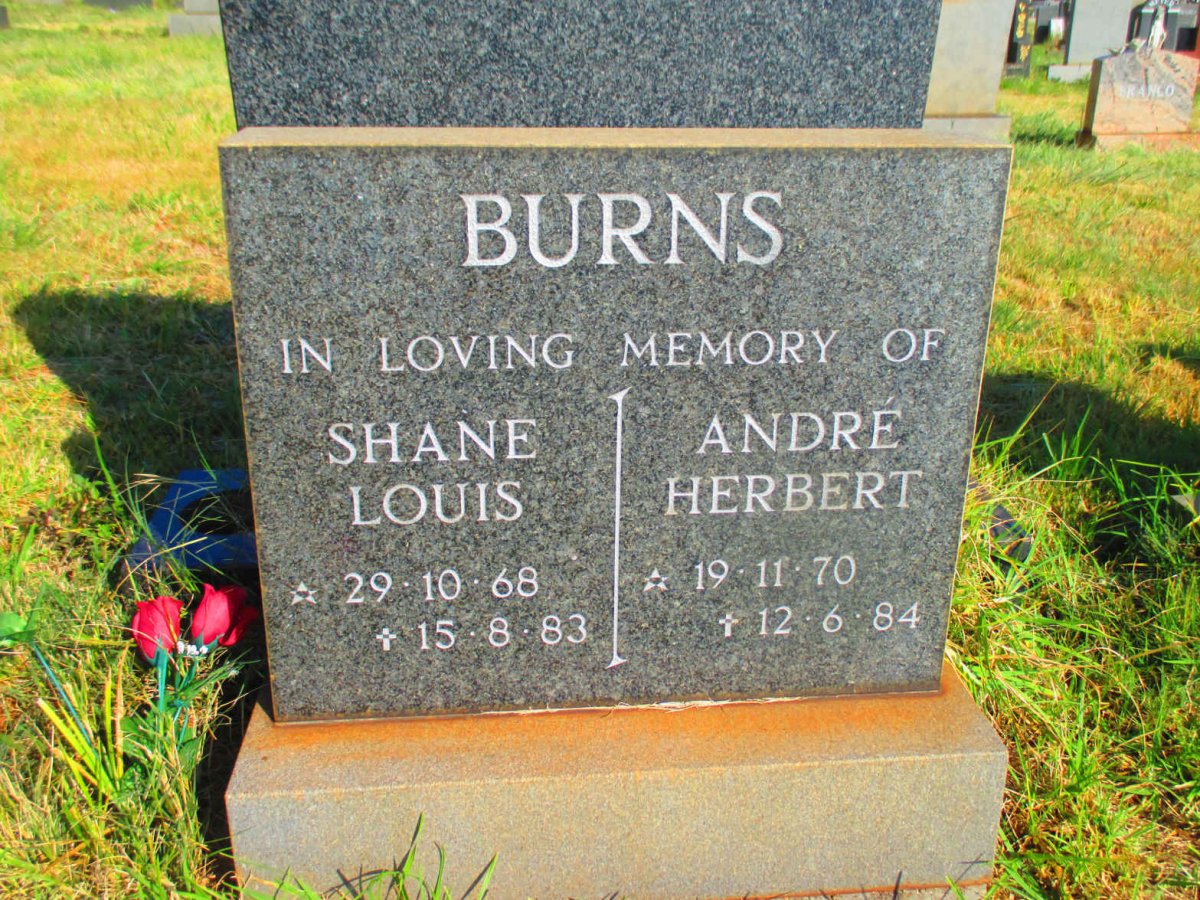 BURNS Shane Louis 1968-1983 :: BURNS Andre Herbert 1970-1984