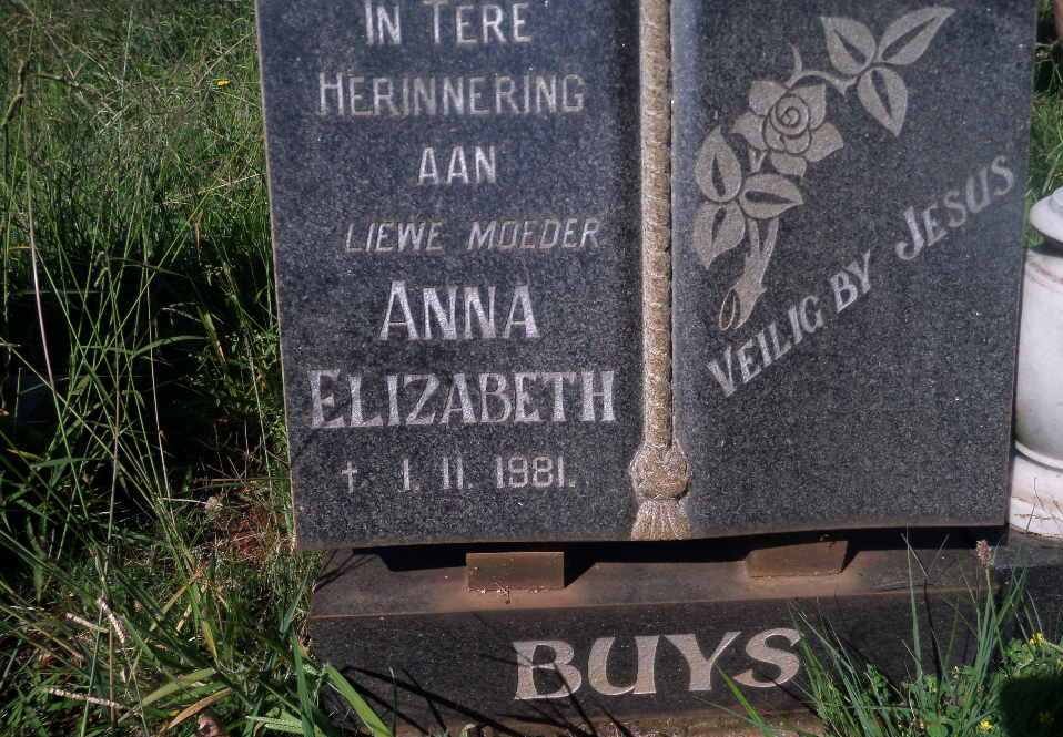 BUYS Anna Elizabeth -1981