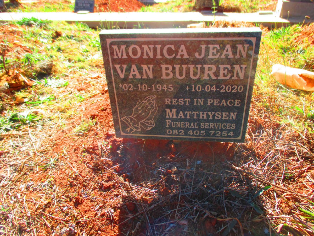 BUUREN Monica Jean, van 1945-2020