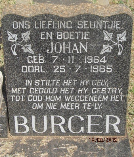 BURGER Johan 1964-1965