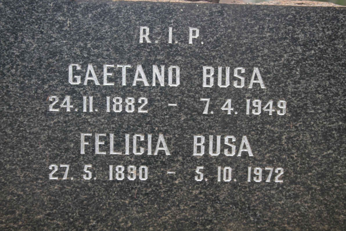 BUSA Gaetano 1882-1949 &amp; Felicia 1890-1972