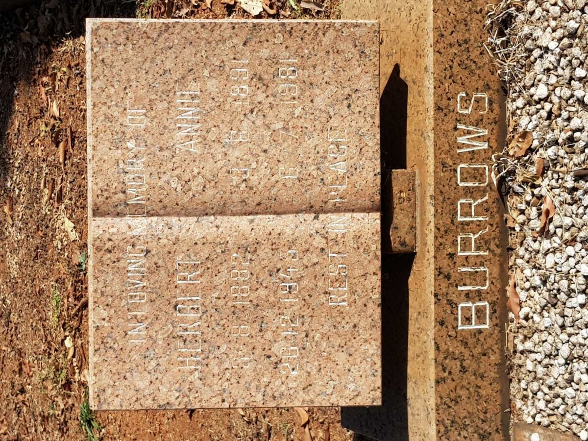 BURROWS Herbert 1882-1945 &amp; Annie 1891-1981