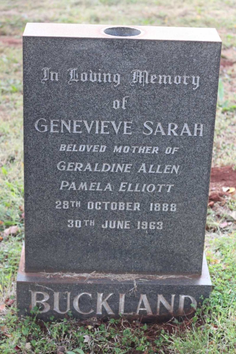 BUCKLAND Genevieve Sarah 1888-1963