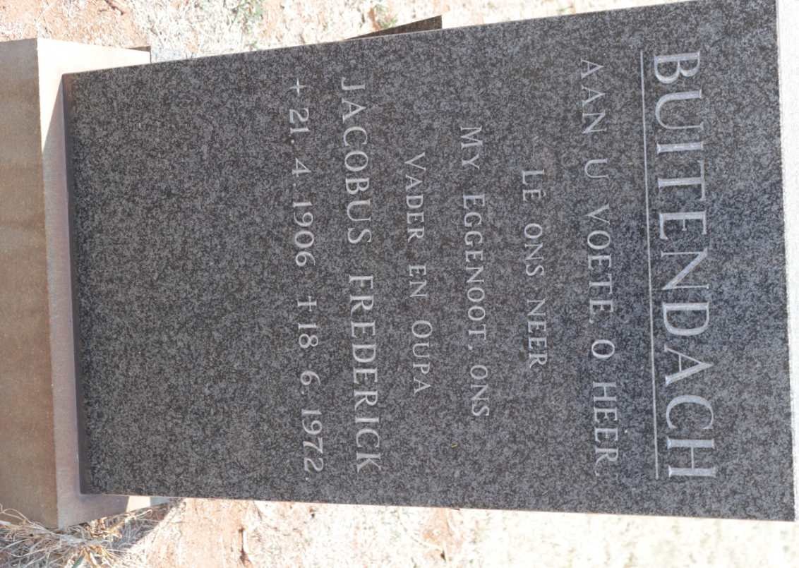 BUITENDACH Jacobus Frederick 1906-1972