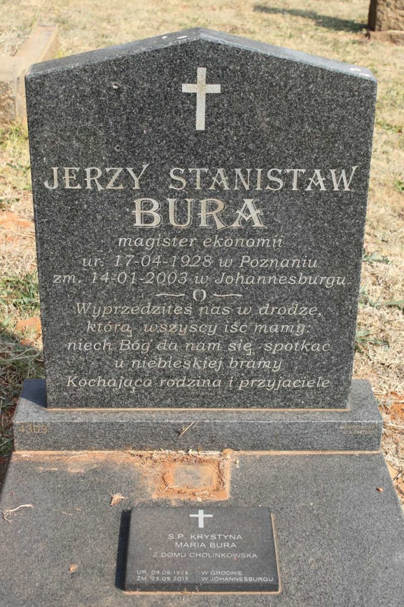 BURA Jerzy Stanistaw 1928-2003 &amp; S.P. Krystyna Maria 1926-2015