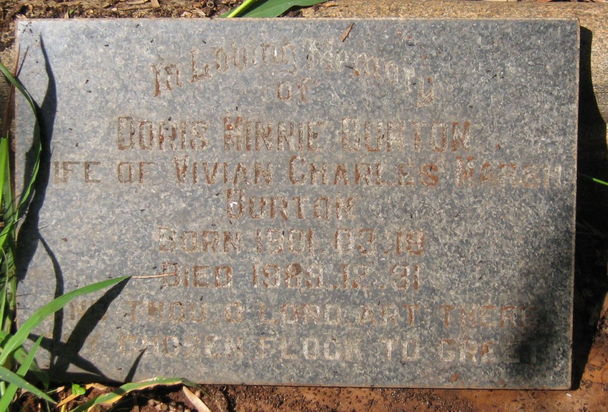BURTON Doris Minnie 1901-1989