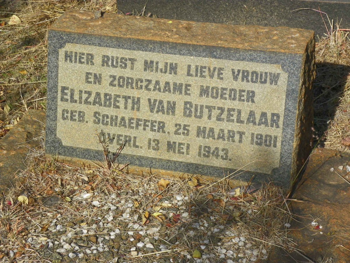 BUTZELAAR Elizabeth, van nee SCHAEFFER 1901-1943