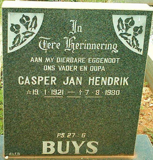 BUYS Casper Jan Hendrik 1921-1980
